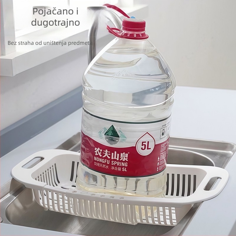 Teleskopska košara za odvodnjavanje vode – Kreativna košara za voće i povrće za kuhinju kod kuće – ABS materijal