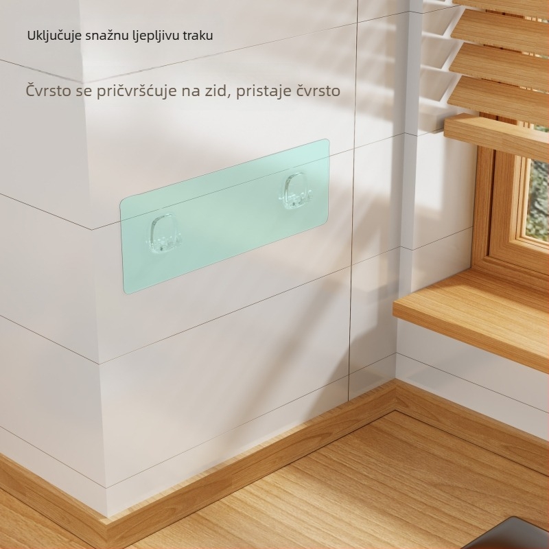 Zidni držač štapića s odvodom za nože i vilice te držač za žlice; višenamjenski, pomični, bez bušenja; materijal: karbonsko čeliku; 2025 model; moderan minimalistički stil