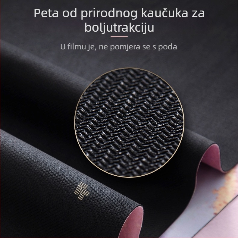 Protuklizna sklopiva joga prostirka, gumena, debljina 1,5 mm, težina 1250 g