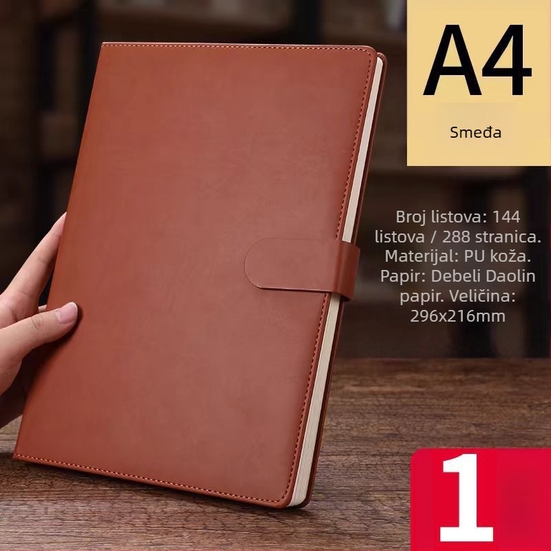 Kožna bilježnica s logom, s izmjenjivim listovima, 100 stranica, Dowling papir 80 g, korice od prave ili umjetne kože, model ZP-1007A