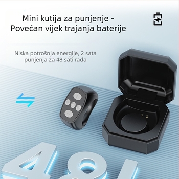 Prsten Bluetooth daljinski upravljač za mobitel – daljinsko fotografiranje, snimanje videa i čitanje e-knjiga, model LY-08, Bluetooth 5.3, ABS, težina 10 g