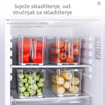 Kutija za skladištenje u hladnjaku — plastika za hranu, hermetički zatvarač, za povrće i jaja; sigurna za zamrzavanje
