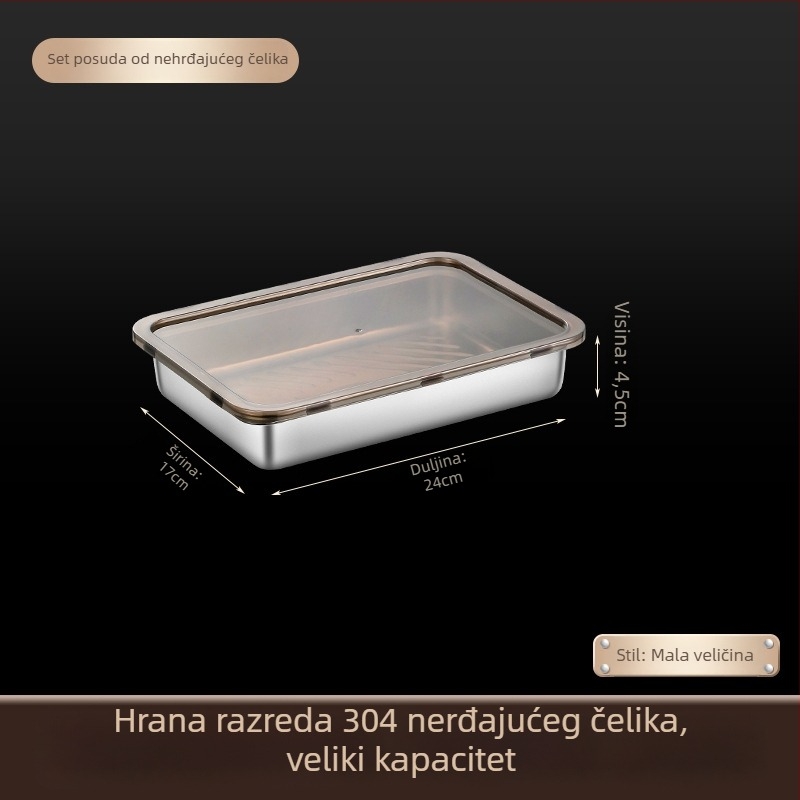 Izolirana kutija od nehrđajućeg čelika za knedle, prijenosna za skladištenje, očuvanje i brtvljenje