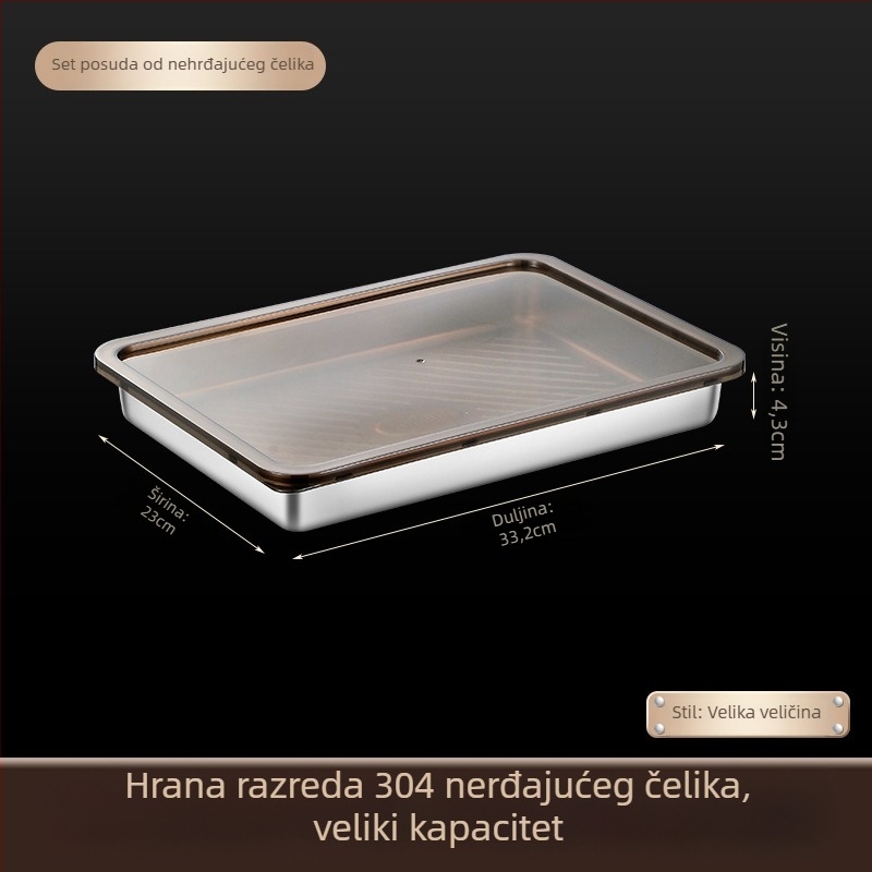 Izolirana kutija od nehrđajućeg čelika za knedle, prijenosna za skladištenje, očuvanje i brtvljenje