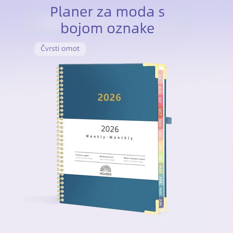 Tsutaya NW-006, spiralno povezani tjedni planer, 140 stranica, papir 100 g