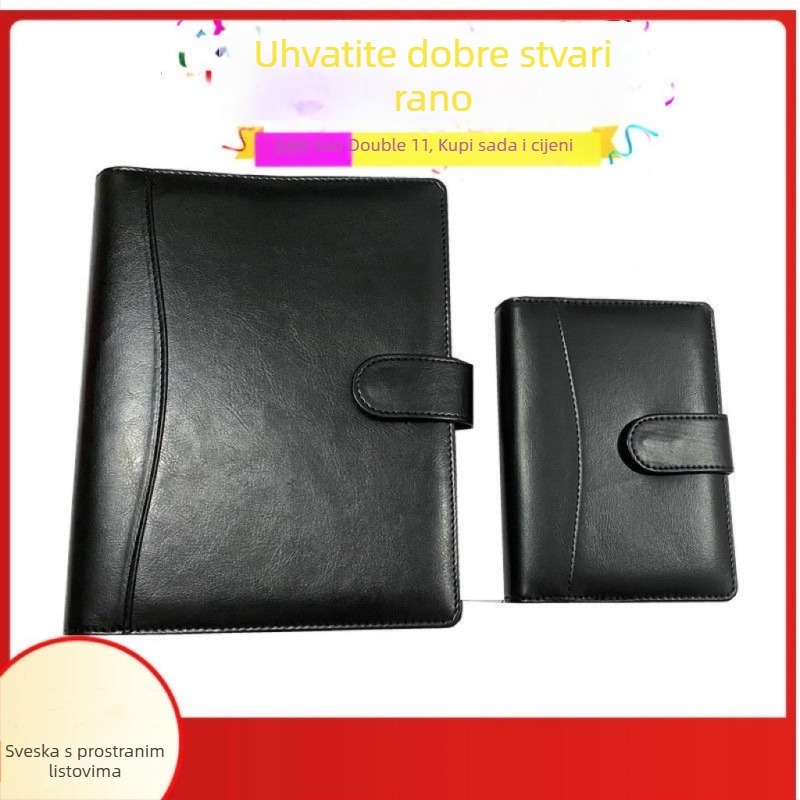 Notesnik s kopčom za rupe, naslovnica od PU koja mijenja boju i imitirane kože, Dowling papir 80 g, nehrđajući čelik, 100 stranica, model Zp-1088a