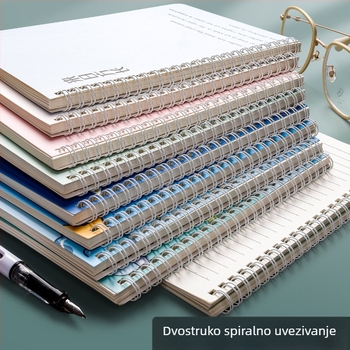 Studentski blok s spiralnim vezivanjem, crtić dizajn, papir od drvene mase 75 g/m², 1–50 stranica, japanski/korejski stil