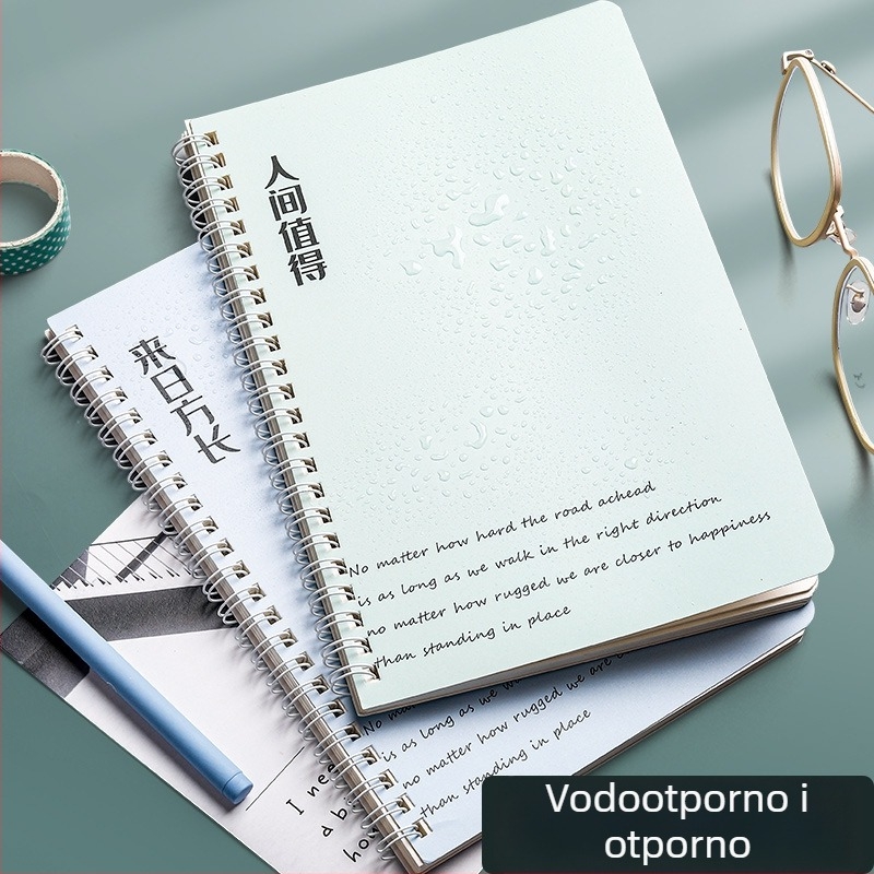 Studentski blok s spiralnim vezivanjem, crtić dizajn, papir od drvene mase 75 g/m², 1–50 stranica, japanski/korejski stil