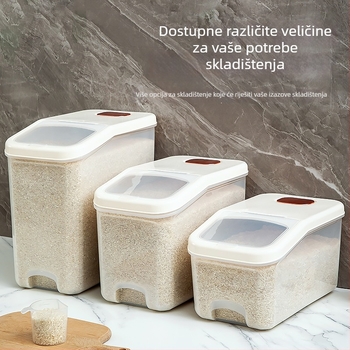 Plastična kutija za skladištenje riže – zatvorena, otporna na vlagu i štetočine, s poklopcem za guranje/povlačenje, 9–10 L kapacitet, porijeklo Jieyang