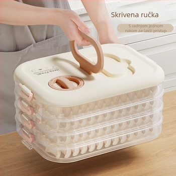 Kutija za knedle od plastike, prenosna za skladištenje sa zatvaranjem i očuvanjem svježine, moderni minimalistički stil