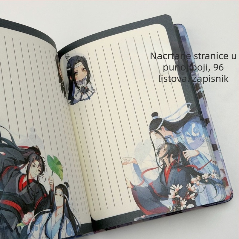 Bilježnica s imitacijom kože, slatki karikaturni stil, papir od sirove drvne pulpe, 100 g/m², 50–100 stranica