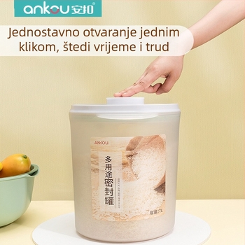 Ankou Spremnik za skladištenje riže, plastični, zatvoren, otporan na vlagu i štetnike, 5–6 L