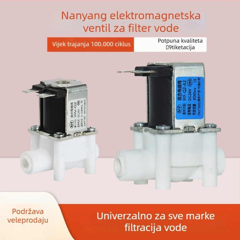 Elektromagnetni ventil za pročišćivač vode, ulaz vode 2-put/3-put, materijal POM, model NY, za sustave pročišćavanja vode