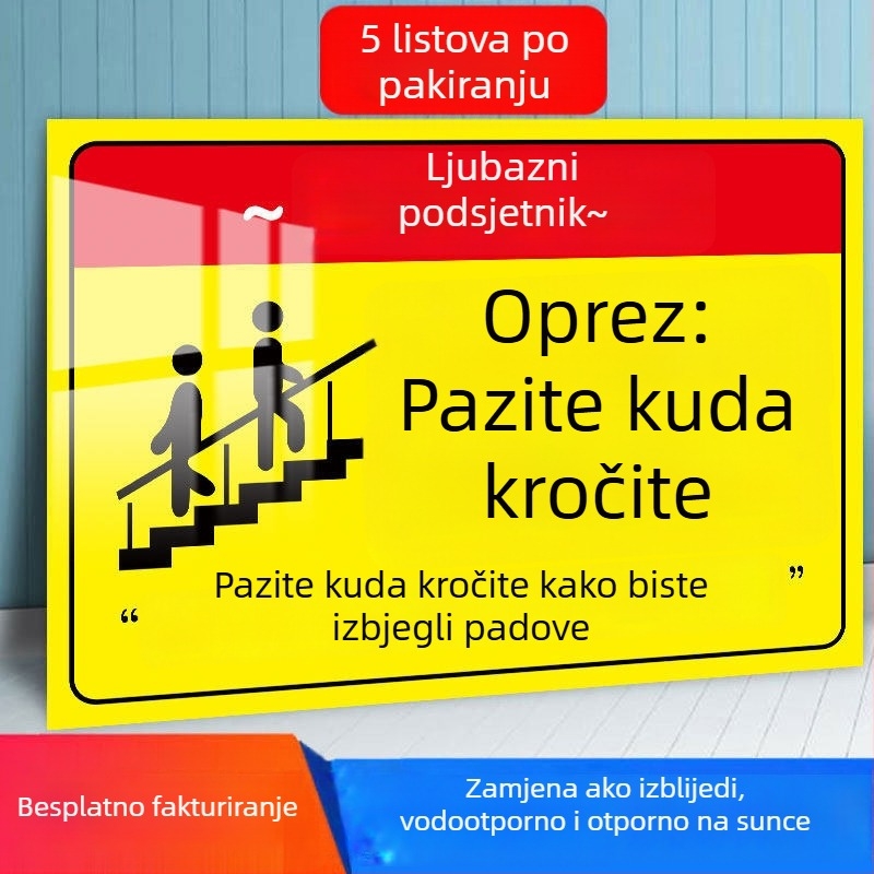 Prilagođene naljepnice za podlogu sa strelicama – označavanje radionice: ravno, lijevo, desno i smjer stepenica