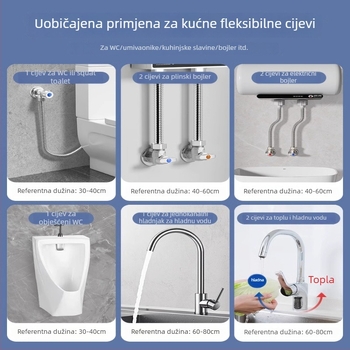 Deblja 304 nehrđajućeg čelika zavaren spiralni vodovodni dovod za bojler i dovod vode u WC — otporan na eksplozije