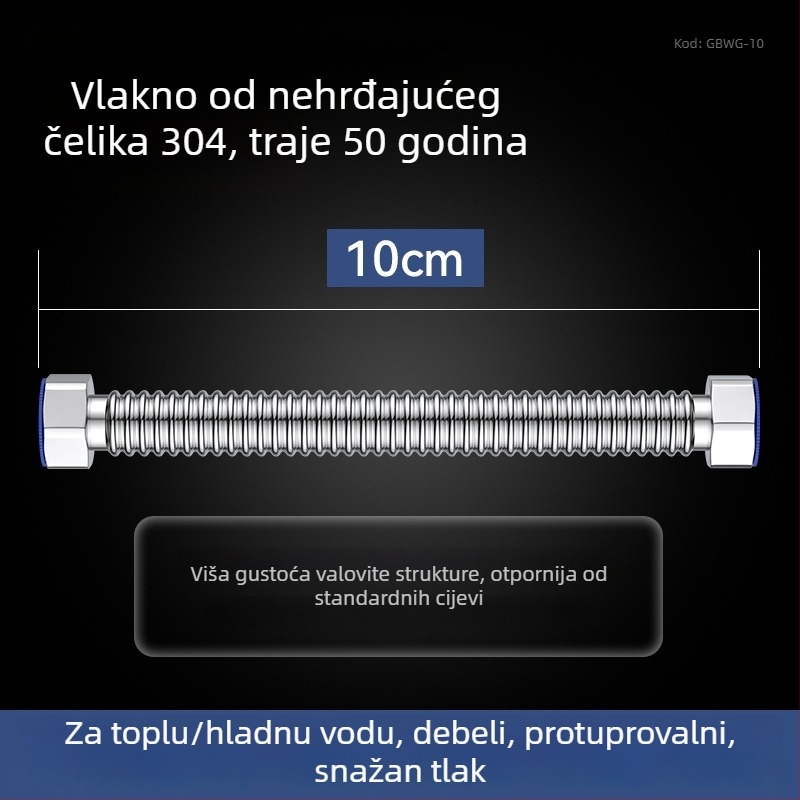 Deblja 304 nehrđajućeg čelika zavaren spiralni vodovodni dovod za bojler i dovod vode u WC — otporan na eksplozije