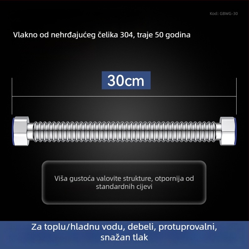 Deblja 304 nehrđajućeg čelika zavaren spiralni vodovodni dovod za bojler i dovod vode u WC — otporan na eksplozije