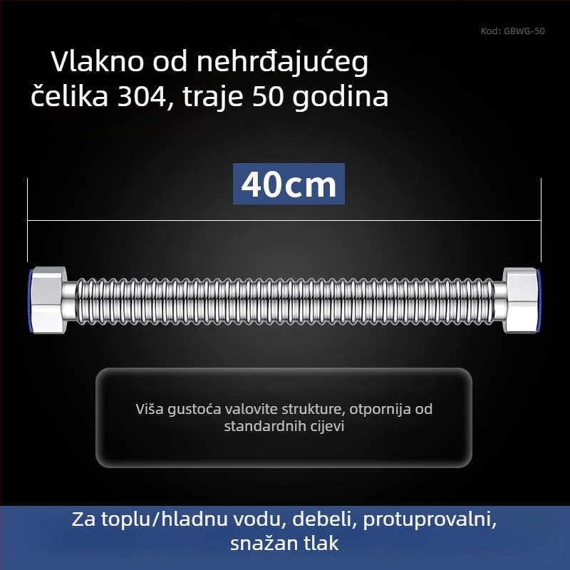 Deblja 304 nehrđajućeg čelika zavaren spiralni vodovodni dovod za bojler i dovod vode u WC — otporan na eksplozije