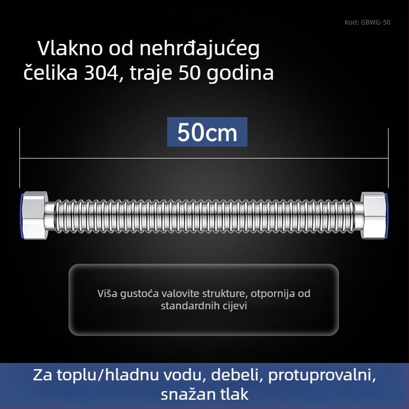 Deblja 304 nehrđajućeg čelika zavaren spiralni vodovodni dovod za bojler i dovod vode u WC — otporan na eksplozije