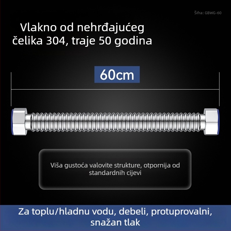 Deblja 304 nehrđajućeg čelika zavaren spiralni vodovodni dovod za bojler i dovod vode u WC — otporan na eksplozije