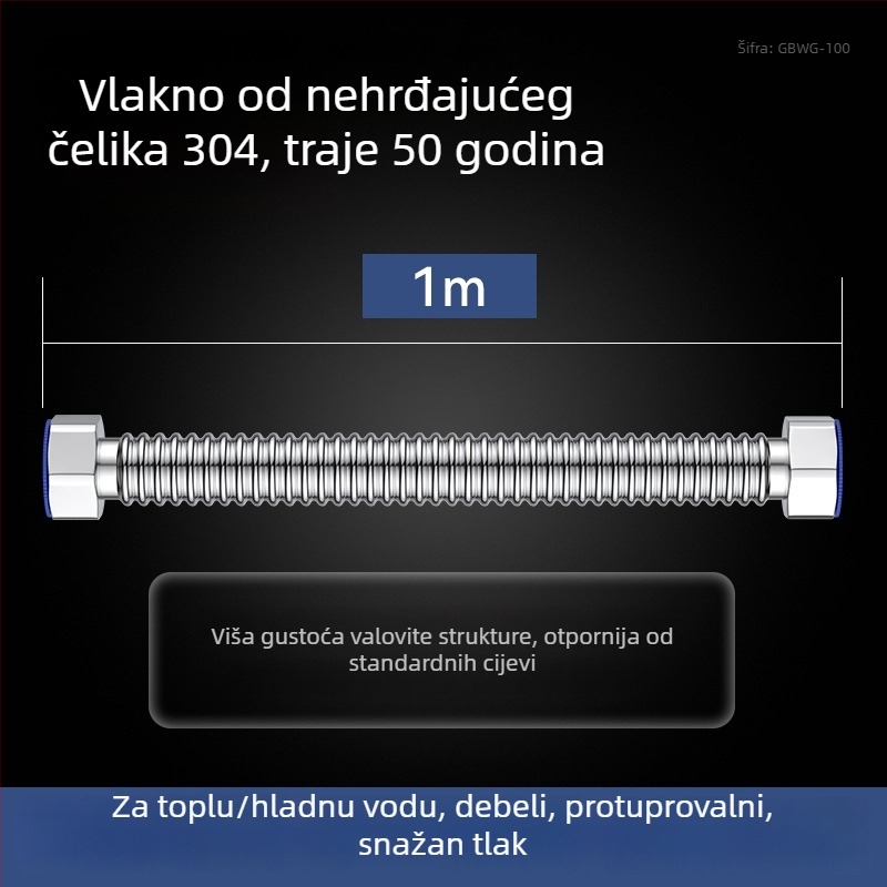 Deblja 304 nehrđajućeg čelika zavaren spiralni vodovodni dovod za bojler i dovod vode u WC — otporan na eksplozije