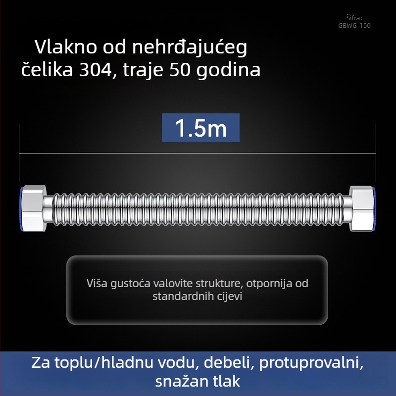 Deblja 304 nehrđajućeg čelika zavaren spiralni vodovodni dovod za bojler i dovod vode u WC — otporan na eksplozije