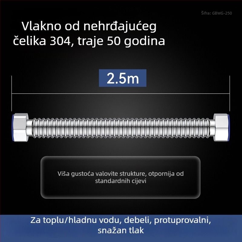 Deblja 304 nehrđajućeg čelika zavaren spiralni vodovodni dovod za bojler i dovod vode u WC — otporan na eksplozije