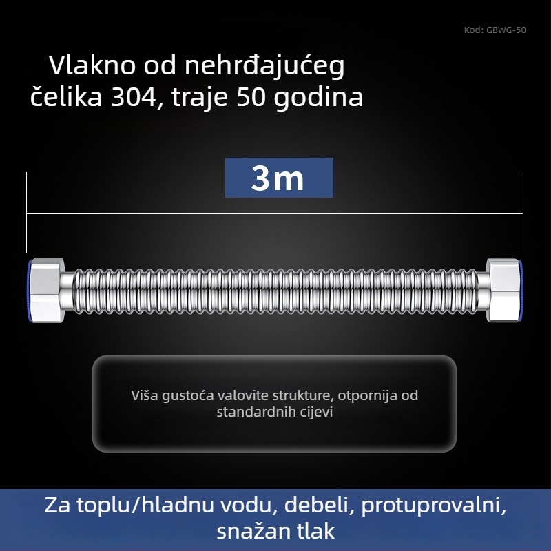 Deblja 304 nehrđajućeg čelika zavaren spiralni vodovodni dovod za bojler i dovod vode u WC — otporan na eksplozije