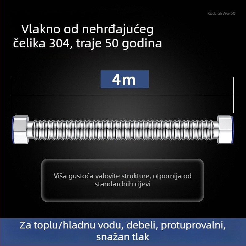 Deblja 304 nehrđajućeg čelika zavaren spiralni vodovodni dovod za bojler i dovod vode u WC — otporan na eksplozije