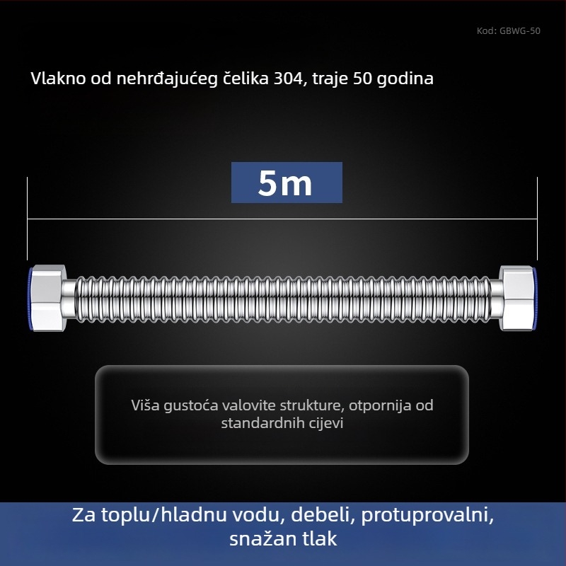 Deblja 304 nehrđajućeg čelika zavaren spiralni vodovodni dovod za bojler i dovod vode u WC — otporan na eksplozije