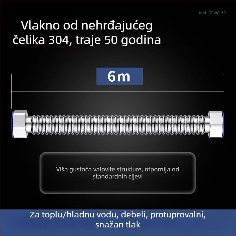 Deblja 304 nehrđajućeg čelika zavaren spiralni vodovodni dovod za bojler i dovod vode u WC — otporan na eksplozije