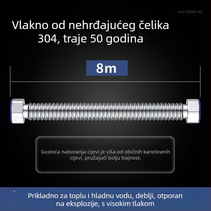 Deblja 304 nehrđajućeg čelika zavaren spiralni vodovodni dovod za bojler i dovod vode u WC — otporan na eksplozije