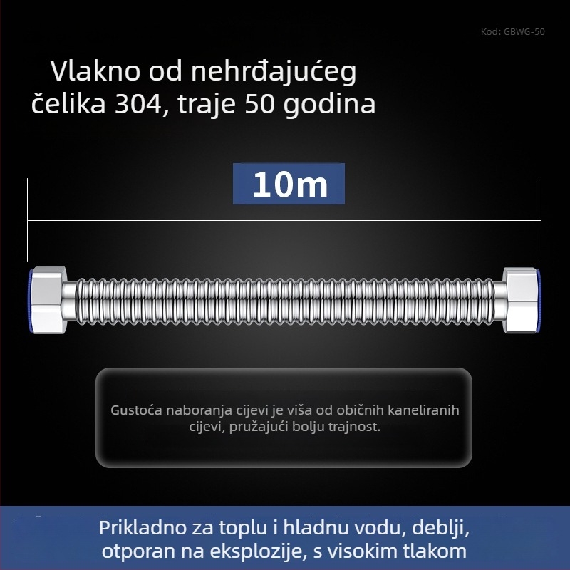Deblja 304 nehrđajućeg čelika zavaren spiralni vodovodni dovod za bojler i dovod vode u WC — otporan na eksplozije
