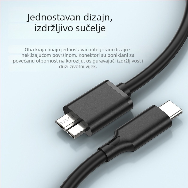 USB 3.0 Type-C na Micro-B kabel za vanjski tvrdi disk, bakreni vodič s cinom, jedinstveni kalup