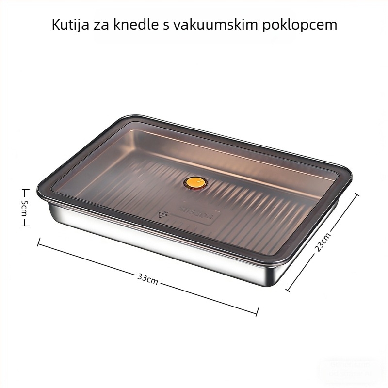Kutija za knedle od nehrđajućeg čelika 304 – pravokutna, kapacitet 2.1–3 L, model Dumpling Box, čuvanje