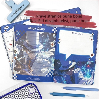 Beležnica, crtani stil, vezanje koncem, papir 80 gsm, 100–200 stranica