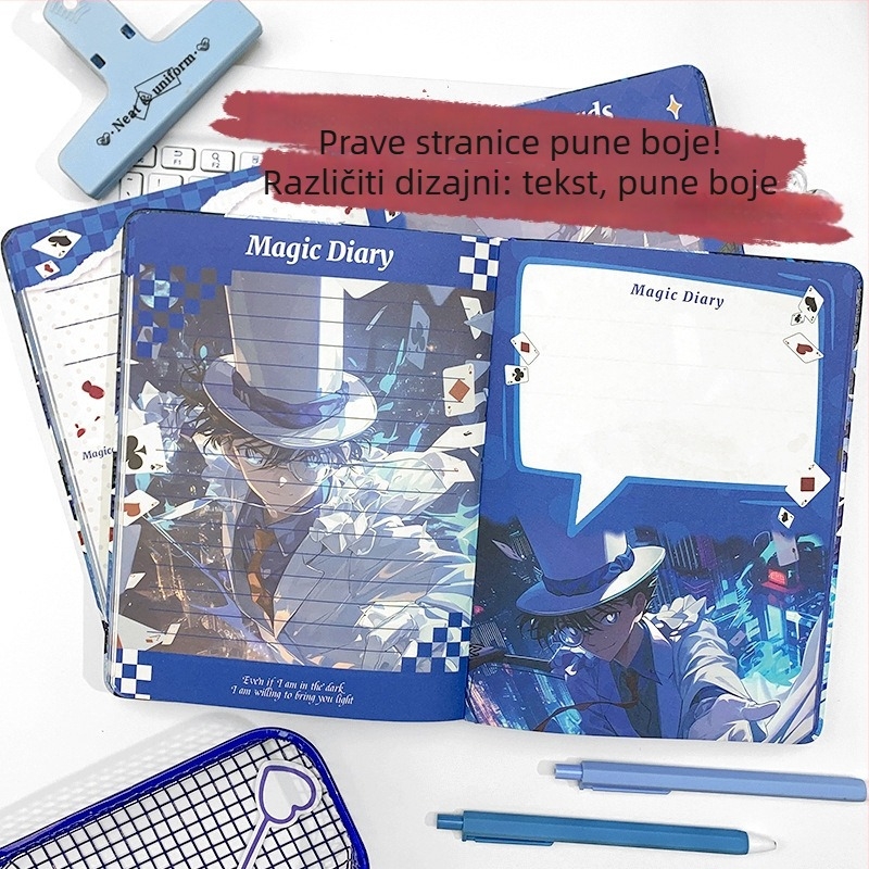 Beležnica, crtani stil, vezanje koncem, papir 80 gsm, 100–200 stranica