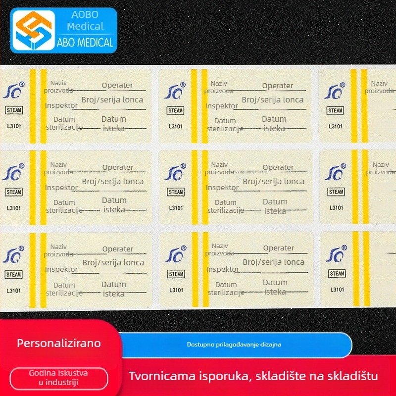 Obo PVC medicinski kemijski indikator RF etiketa za sterilizaciju parom visokih temperatura — prilagodljiva za bolnice i zdravstvene centre