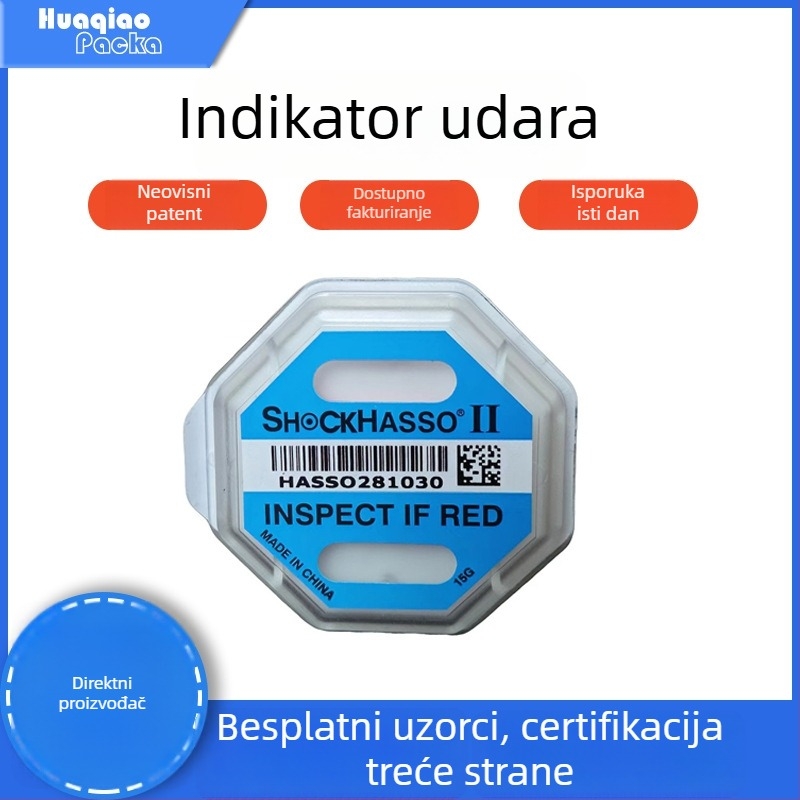Naljepnica-indikator promjenjive boje protiv vibracija, oktagonalnog oblika, samoljepljiva