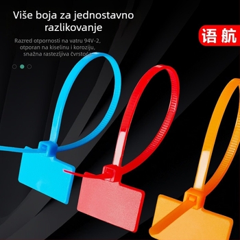 PA66 plastična identifikacijska oznaka s najlonskim remenom, za primjenu 3–35 mm, marka Yuhang, bez ispisa