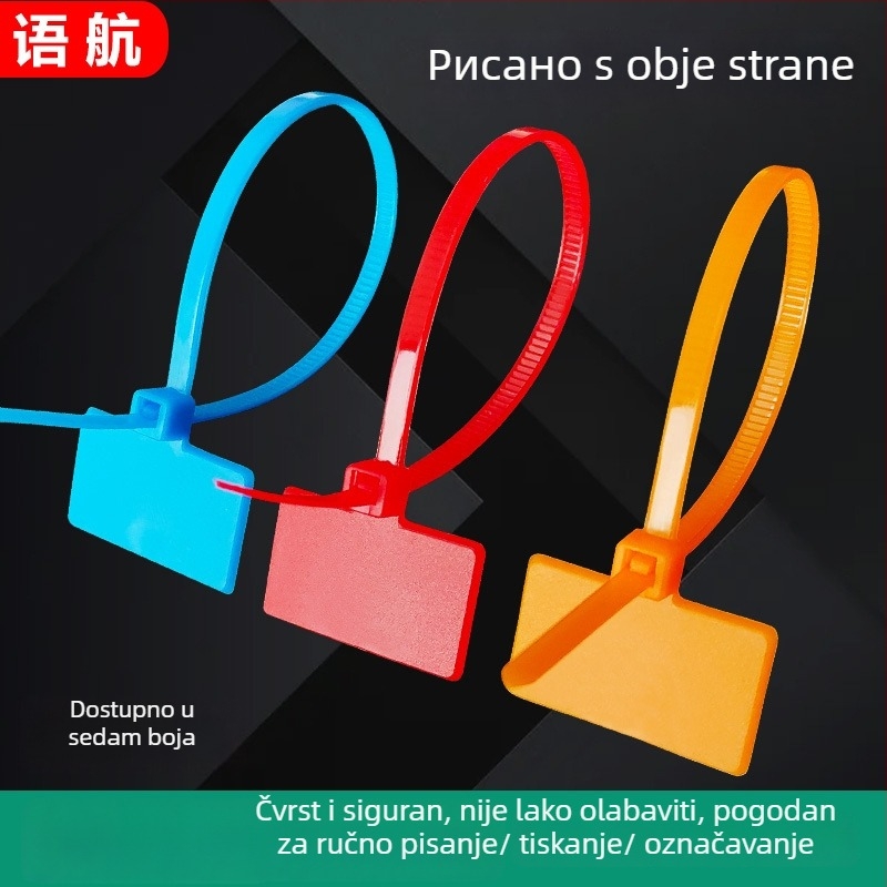 PA66 plastična identifikacijska oznaka s najlonskim remenom, za primjenu 3–35 mm, marka Yuhang, bez ispisa