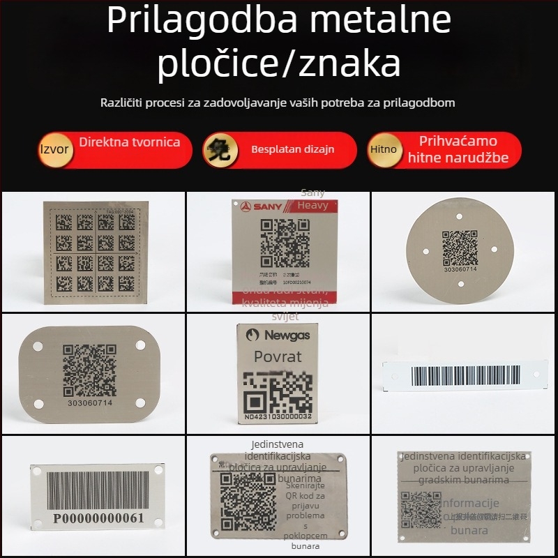 Nerđajući čelični natpisi za industrijsku opremu, lasersko označavanje, oznake strojeva | Yongpai