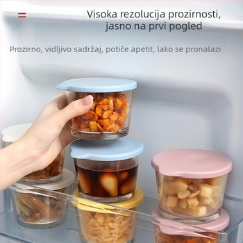 Staklena posuda s poklopcem, cilindričnog oblika, silikon za brtvljenje, kapacitet do 300 ml, marka Get the clouds