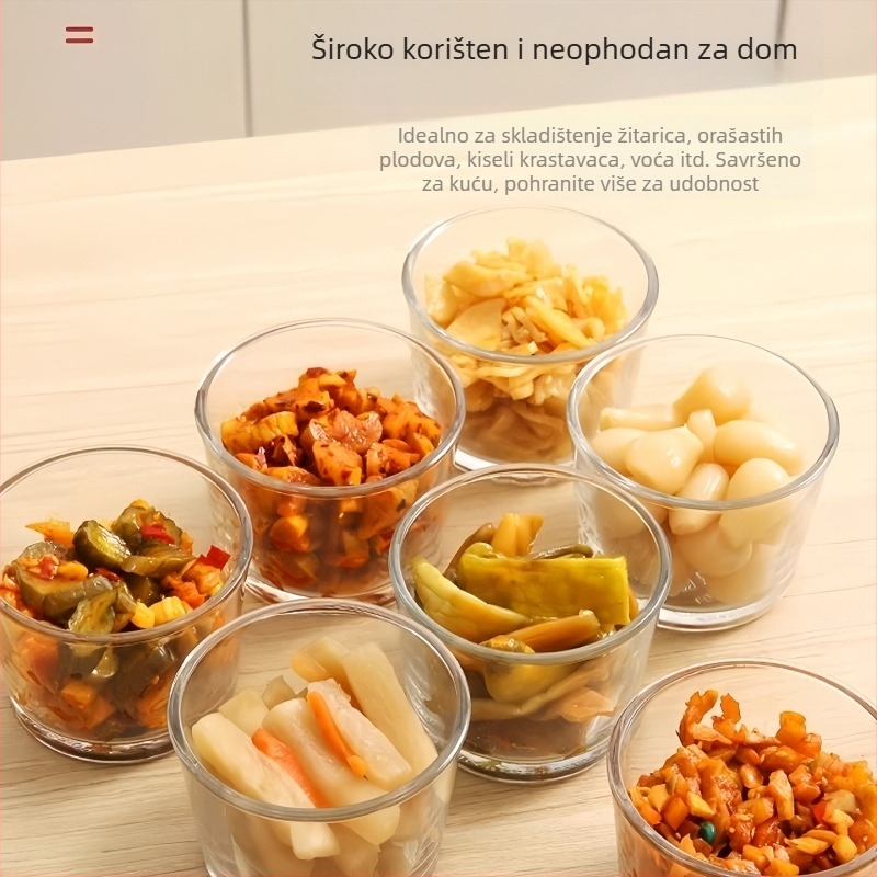 Staklena posuda s poklopcem, cilindričnog oblika, silikon za brtvljenje, kapacitet do 300 ml, marka Get the clouds