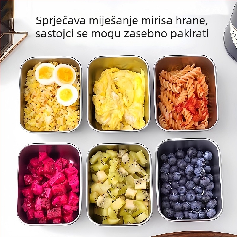 Pravokutna kutija za hranu za piknik i kućnu upotrebu, s poklopcem, mikrovalna pogodna, jednodjelna