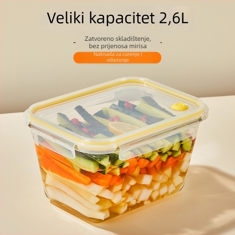 Posuda za čuvanje hrane od visokokvalitetnog borosilikatnog stakla, 2,1–3 L, pravokutna, mikrovalna pogodna, nepropusna