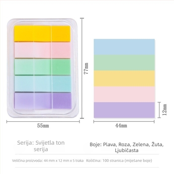 Deli 21606 Nezaljepljivi papirnati blok za bilješke s indikator etiketama i indeks etiketama