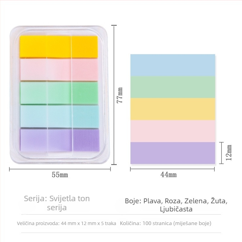 Deli 21606 Nezaljepljivi papirnati blok za bilješke s indikator etiketama i indeks etiketama