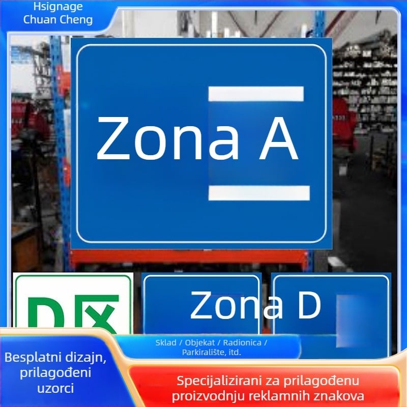 Prilagođene tablice za skladišne police, podjele i radne prostore; UV ispis; prilagodljiv materijal; pogodno za natpise
