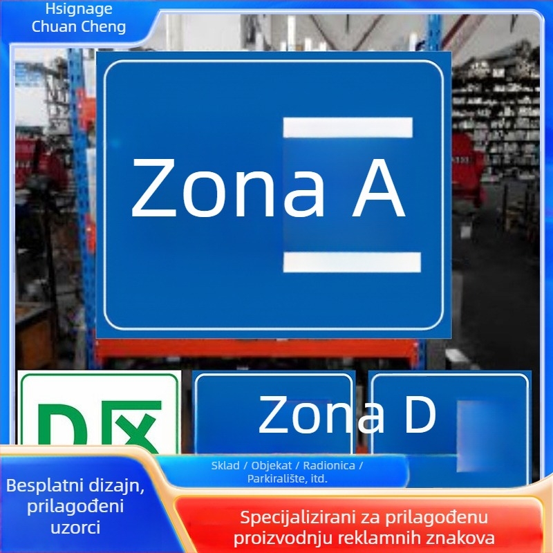 Prilagođene tablice za skladišne police, podjele i radne prostore; UV ispis; prilagodljiv materijal; pogodno za natpise